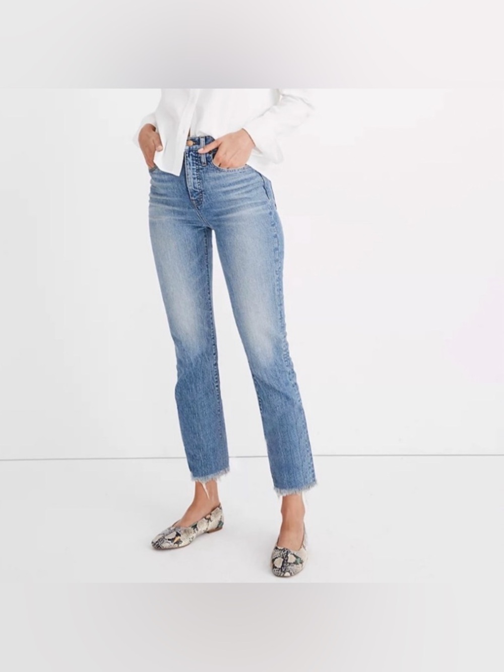 Madewell The Perfect Vintage Jeans Raw High Rise Hem Size 26 Blue Jeans